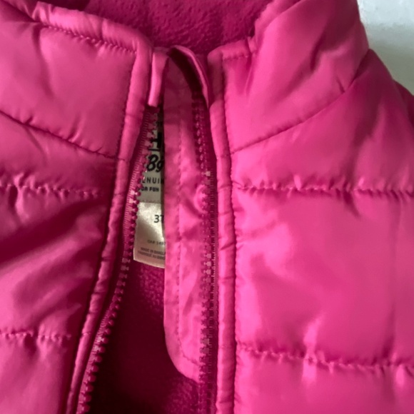 Osh Kosh Girls Pink Sz 3T Puffy Vest & Kombi Pink Heart Fleece Lined Hat. - Picture 7 of 15